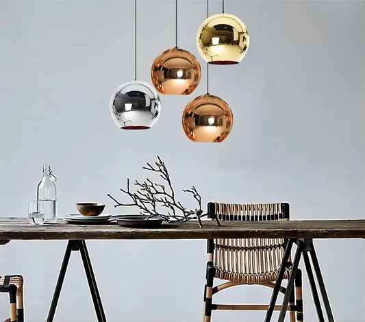 Electroplated Glass Spherical Chandelier